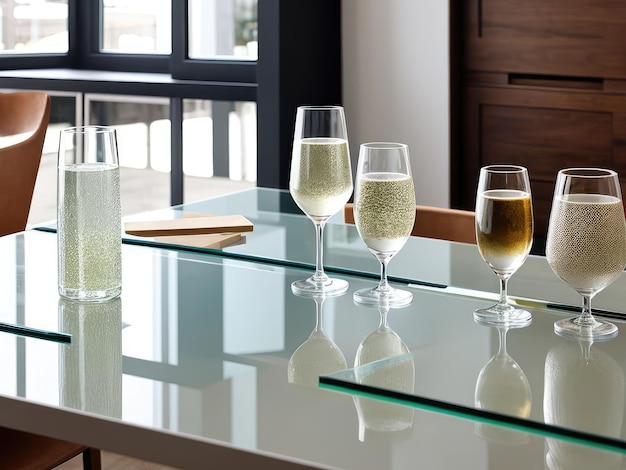 Stylish designer glass on the table