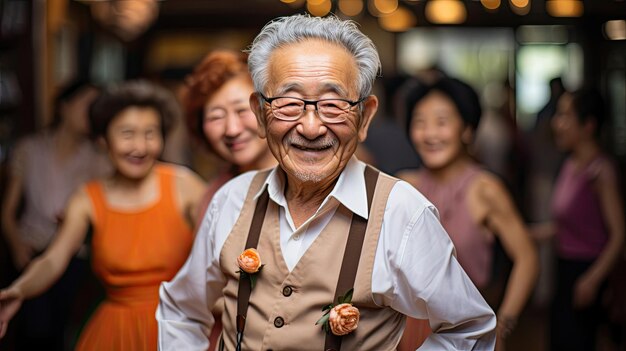 Stylish Elderly Dancer at Lively Seniors Dance Class