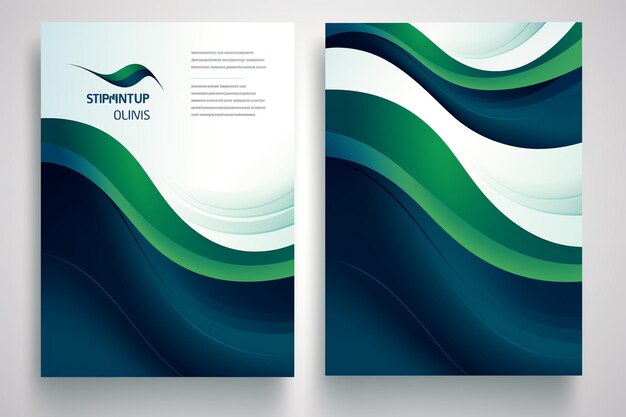 Photo stylish elegant wavy business brochure