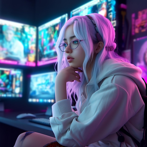 Stylish Gaming Vibes and Futuristic Cyberpunk Fashion