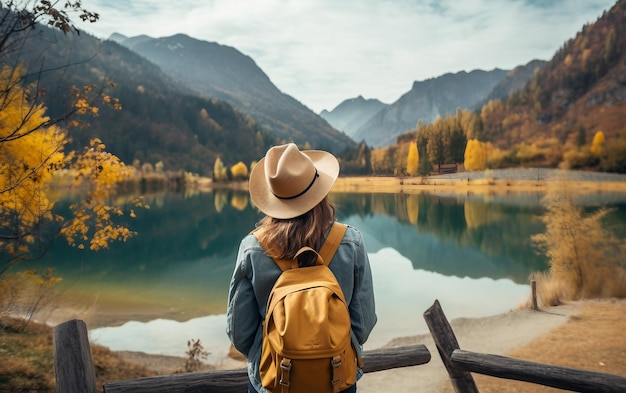 Stylish Girl with Backpack