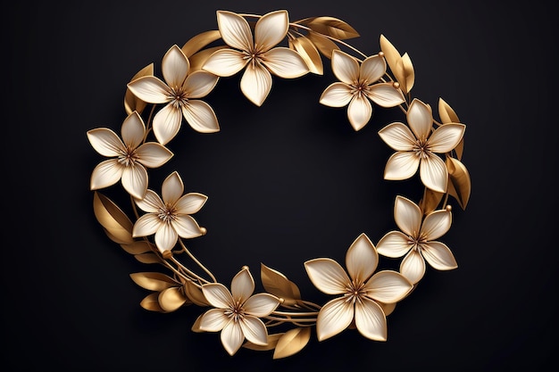 Stylish golden floral frame design background