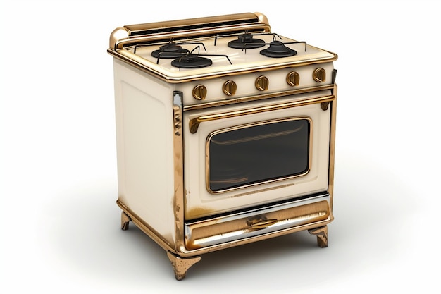 A stylish golden stove