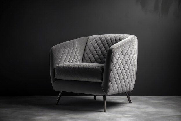 Stylish gray armchair near textured snena generative AI