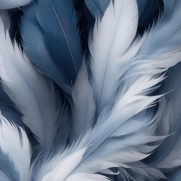 Stylish Gray and Blue Soft Feathers Background