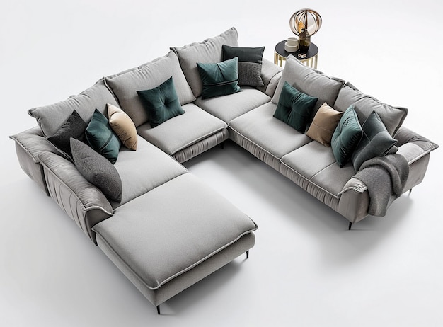 Stylish Gray and Dark Colored Sectional Sofa for Soft Focal Points