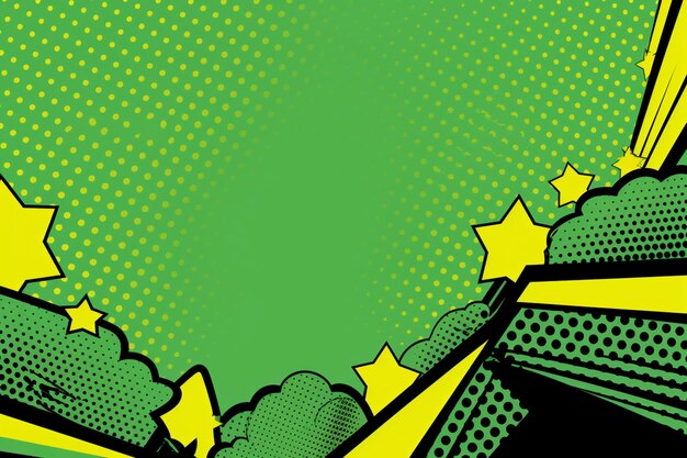 Photo stylish green halftone comic zoom background