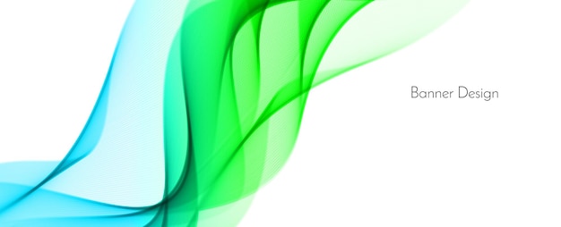 Stylish green wave banner decorative background vector