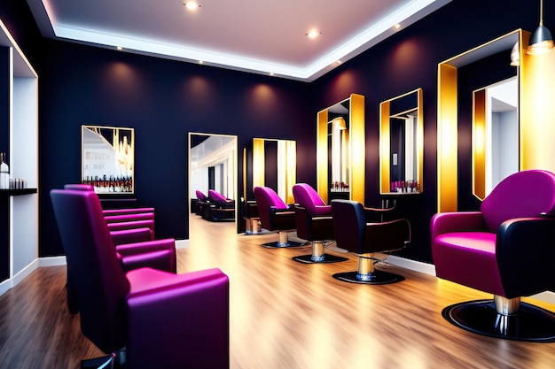 Stylish hair salon interior