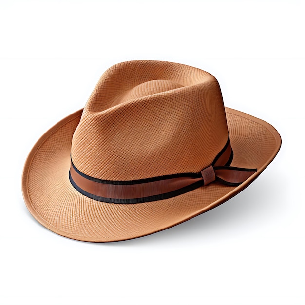 Stylish hat beige color with brown band