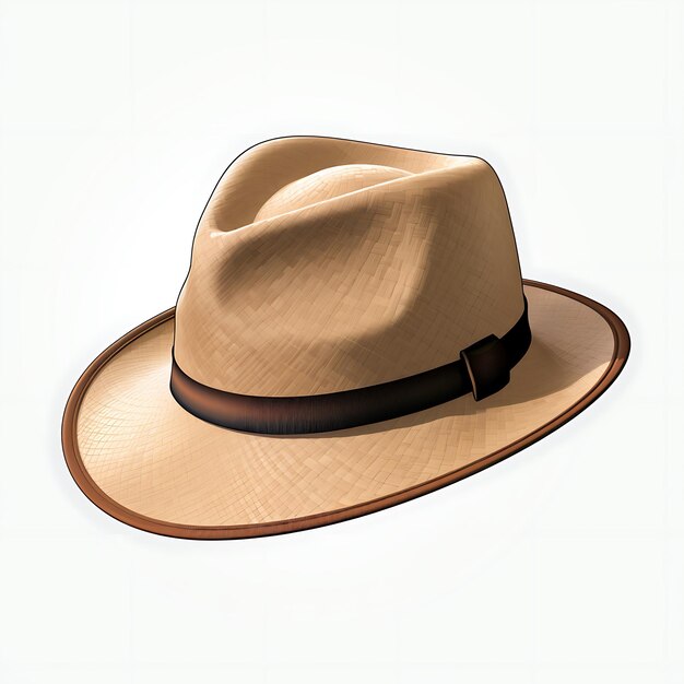 Stylish hat beige color with brown band