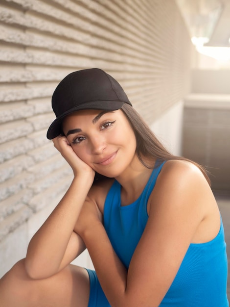 Stylish Hispanic female looking at camera