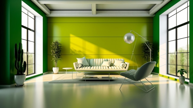 Stylish Interior Design Background modern room Generative AI