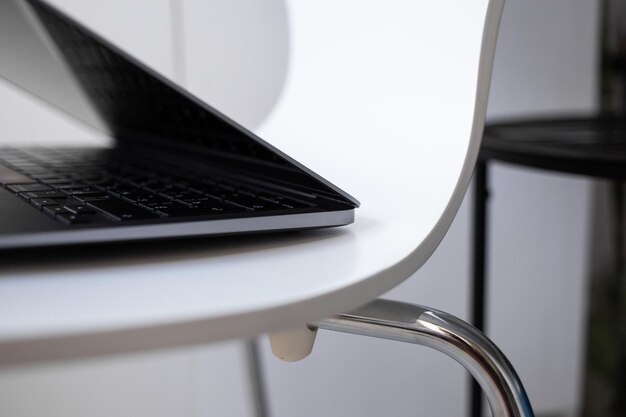 Stylish laptop for work technology macro photography