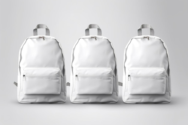 Stylish leather backpack on white background Generative AI