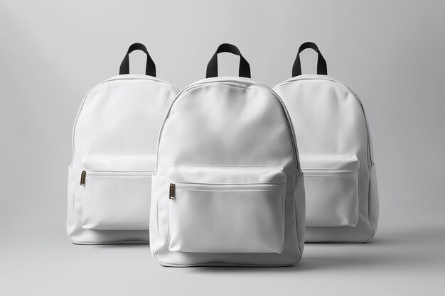 Stylish leather backpack on white background Generative AI