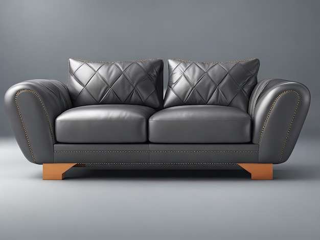 Stylish leather sofa Interior design Generative AI