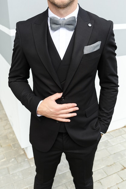 Photo stylish look, fashion look, men look, wedding style