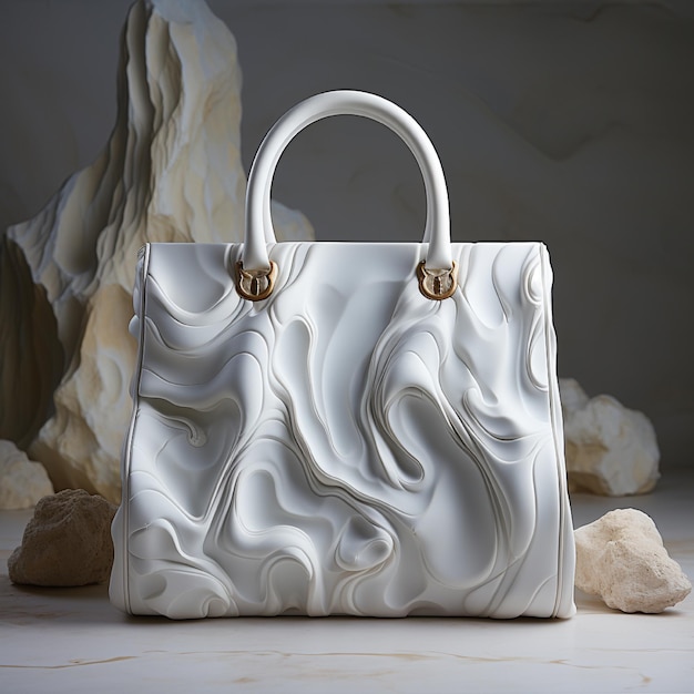 Photo stylish marble handbag design