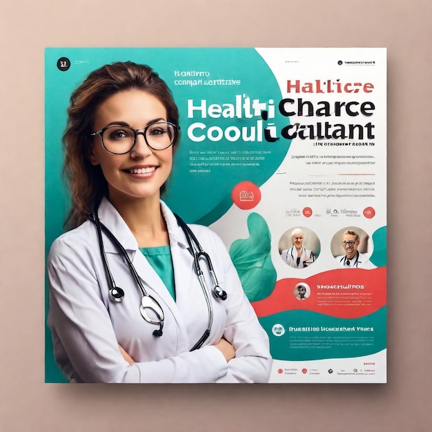 Stylish Medical Care sjabloon brochure of flyer ontwerp
