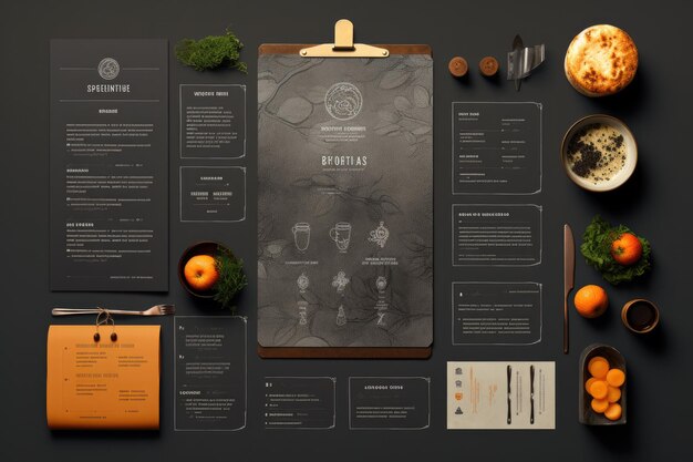 Photo stylish menu mockup design