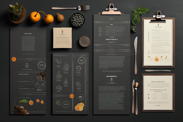 Photo stylish menu mockup design