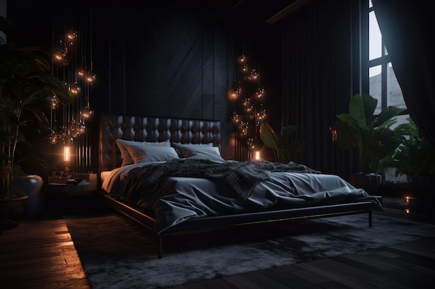 stylish minimalist bedroom black modern luxurious oppulent modern luxe modernbaroque design ideas