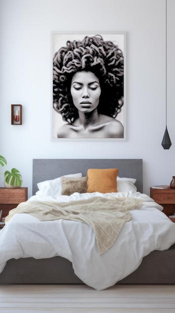 Foto camera da letto minimalista con stile