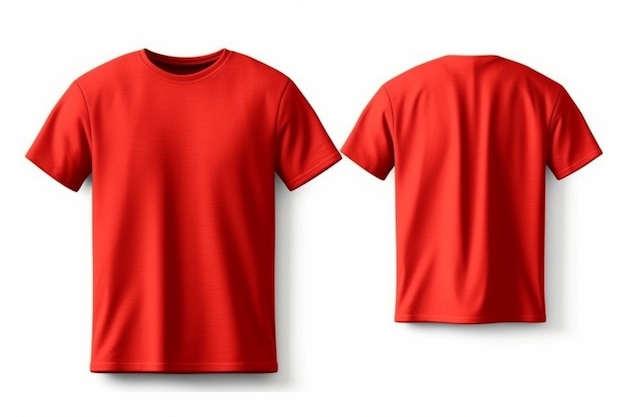 Premium AI Image | Stylish mockup red tshirt front and back view ...