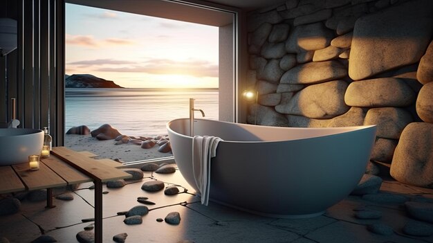 Foto un bagno elegante e moderno