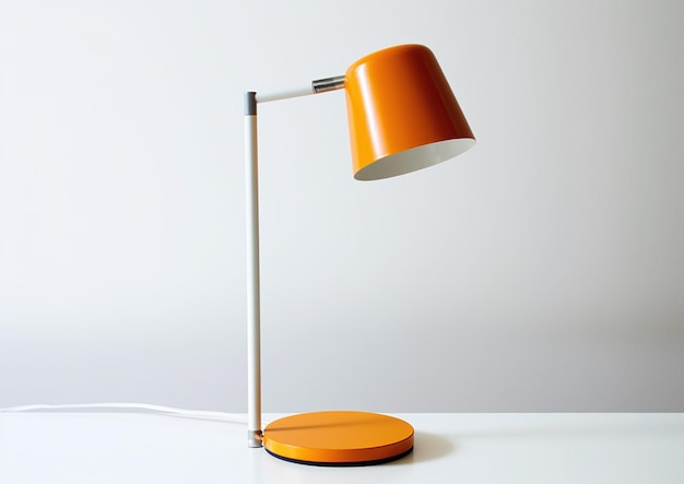 Stylish modern desk lamp and space for text