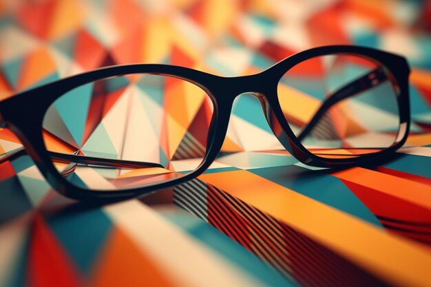 Photo stylish and modern eyeglasses arranged in na generative ai