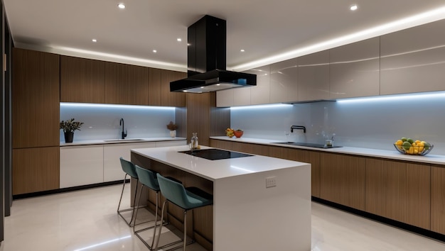 stylish modern kitchen with sleek design and open space for entertaining