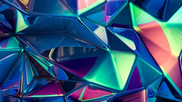 Stylish multi-color crystal background. 3d illustration, 3d rendering.