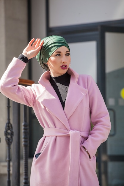 Stylish Muslim woman in the city