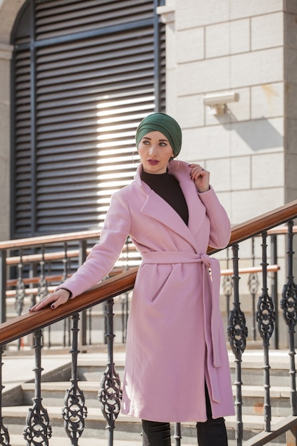 Stylish Muslim woman in the city