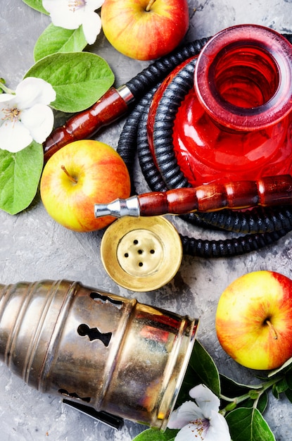 Stylish oriental shisha with apple