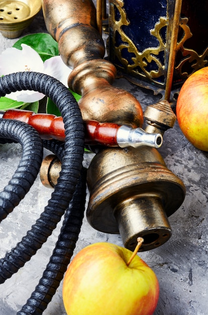 Stylish oriental shisha with apple