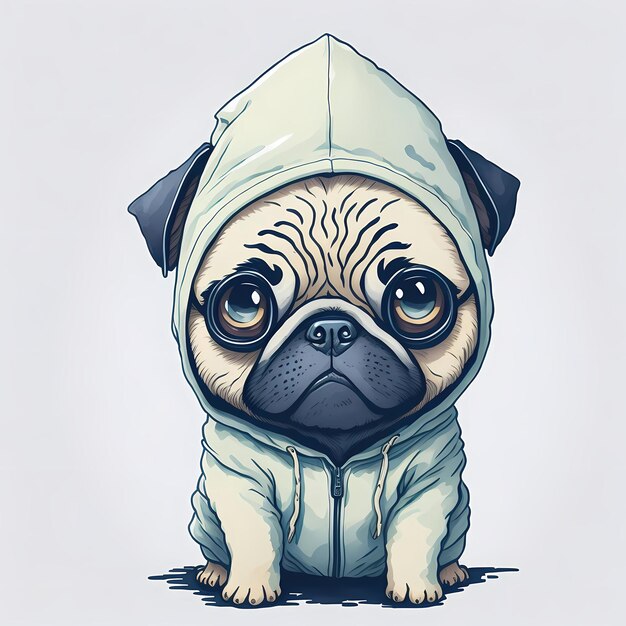 Photo stylish paws a trendy portrait of a cute dog in a fashionable hoodie