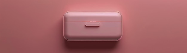 Photo stylish pink storage box on a minimalist pink background for stylish and modern home organization