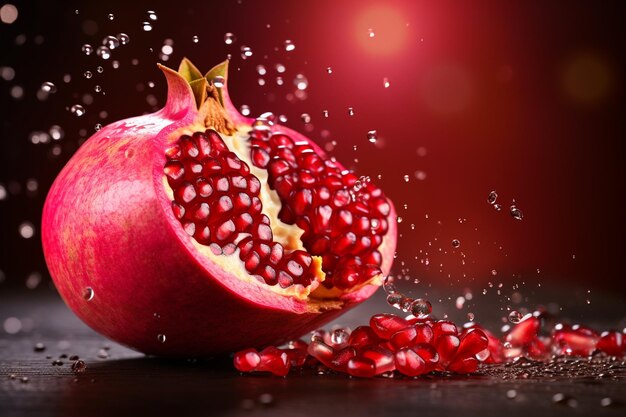 Stylish Pomegranate Magic on Studio Background