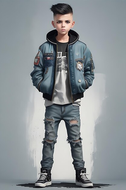 Photo a stylish portrait of a boy in bomber jacket