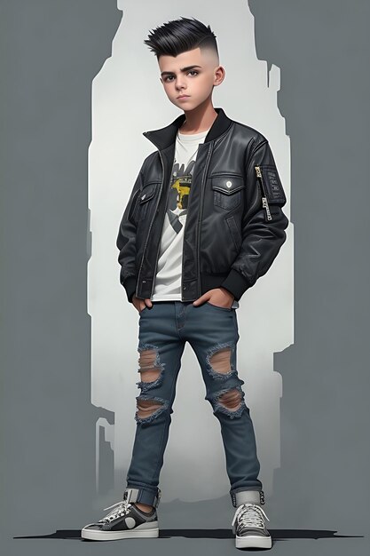 Photo a stylish portrait of a boy in bomber jacket