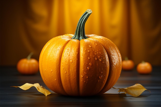 Stylish pumpkin on simplistic Halloween backdrop chic and captivating design