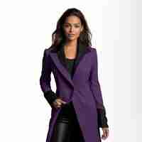 Photo stylish purple women39s coat sleek and bold contrast fashion