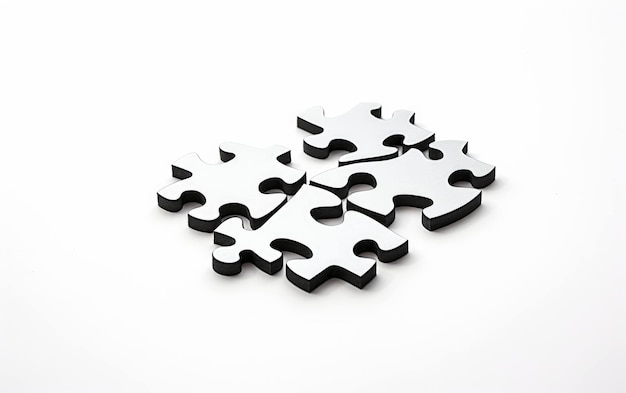 Pezzo di puzzle elegante su sfondo bianco