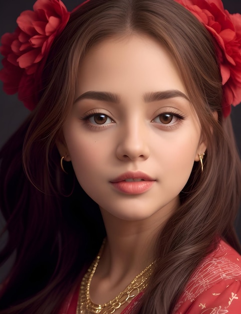 Photo a stylish realistic girl ai generated