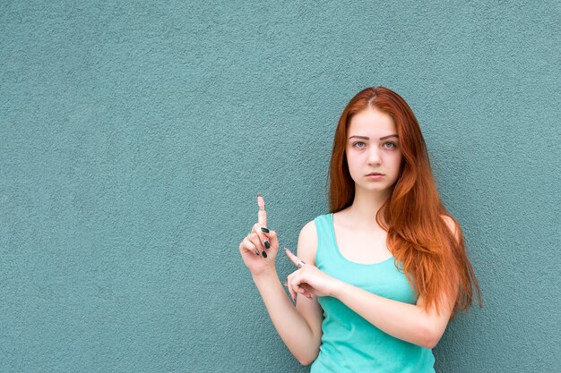 Stylish red-haired girl