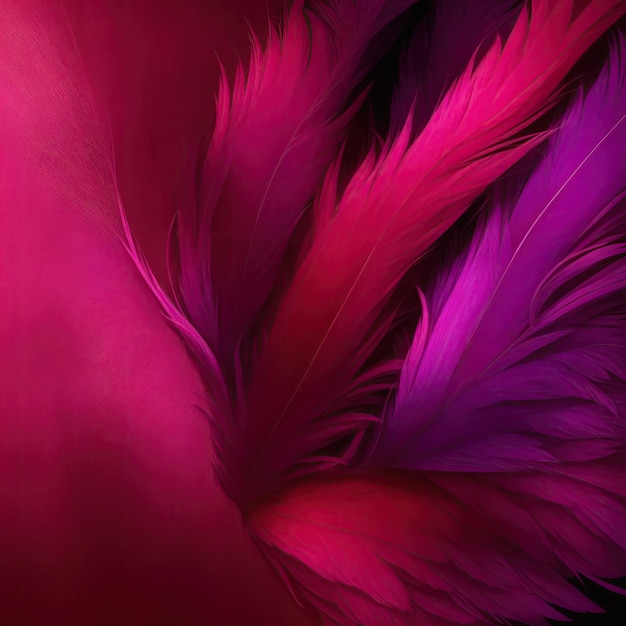 Stylish Red and Purple Soft Feathers Background