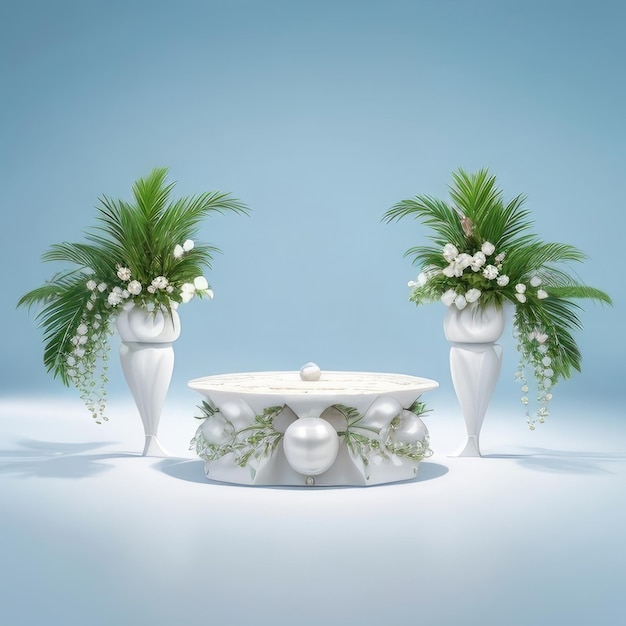 Stylish Showcase Pearls and Leaves Adorning Your Product